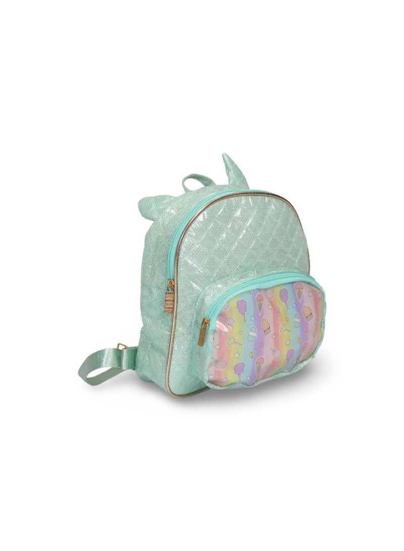 فانسي حقيبة ظهر للبنات - لون نعناعي بتصميم آيس كريم - Image 1